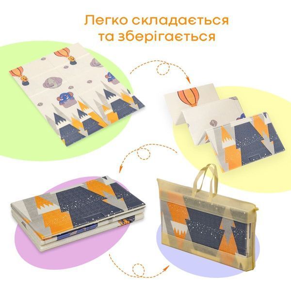 Дитячий складний термокилимок 117см х 177см х 8мм Повітряні кульки - Ведмедики (301) SW-00003031 SW-00003031 фото